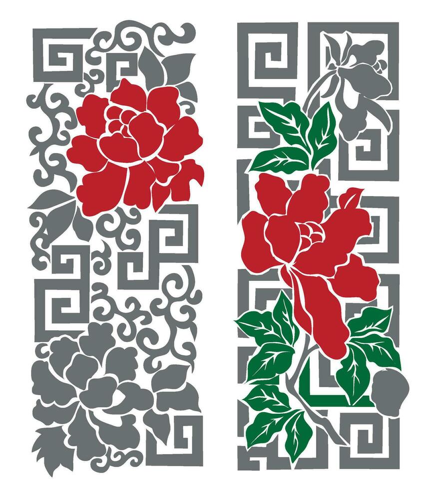 floral vector pattern , leaf and flowers for cut out and embroidery