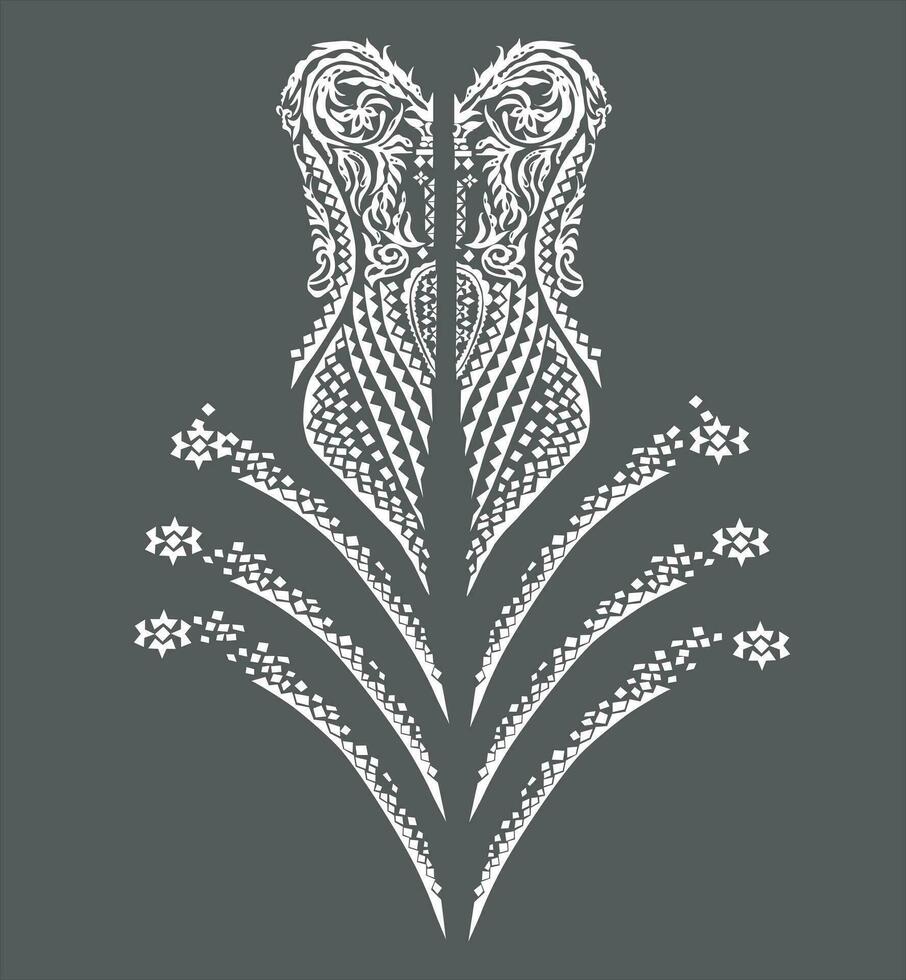 Vector Embroidery Pattern  natures design flowers and vines