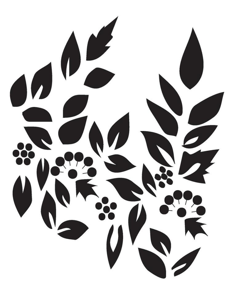 floral vines and leaves pattern for embroidery or cut out vector