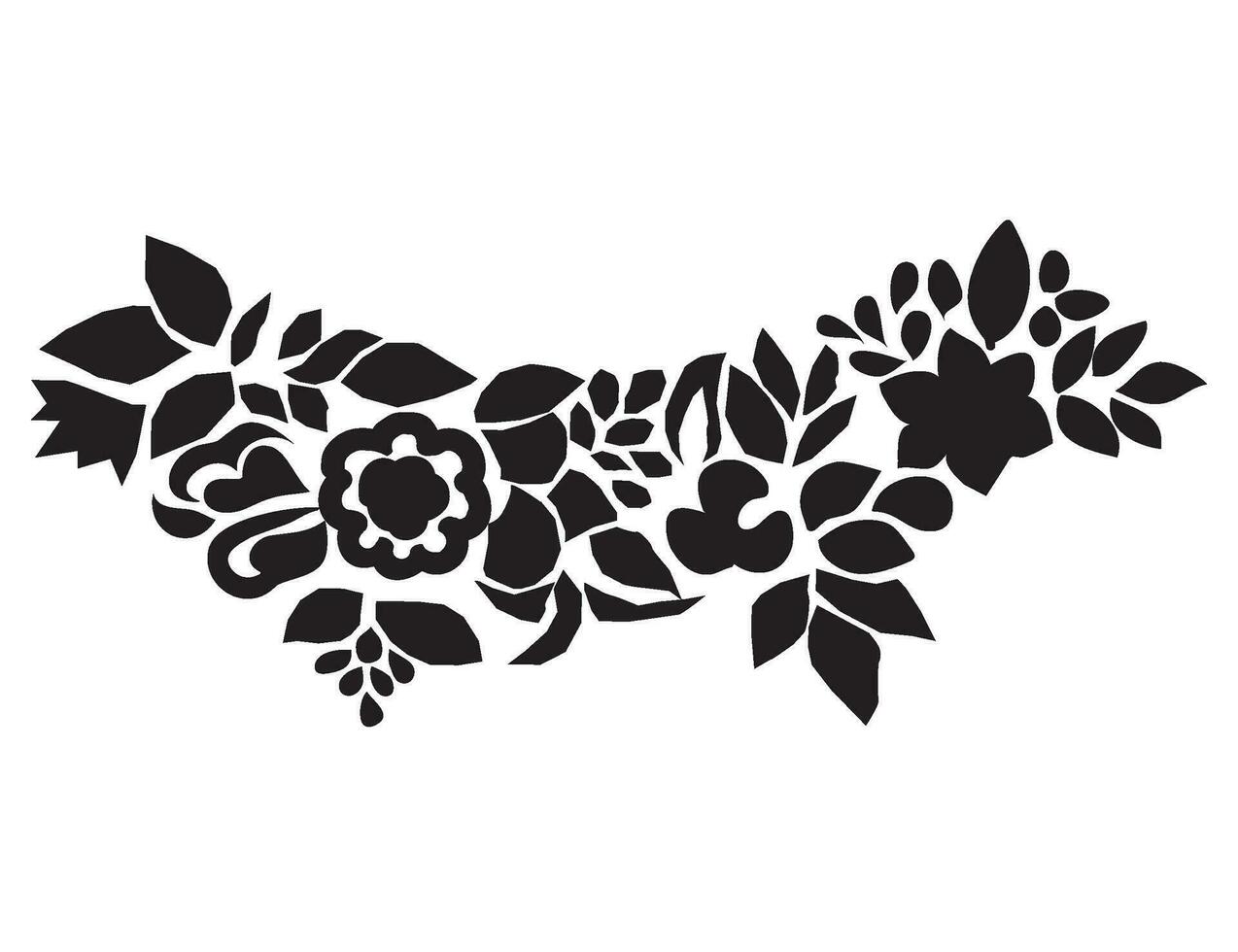 floral vines and leaves pattern for embroidery or cut out vector