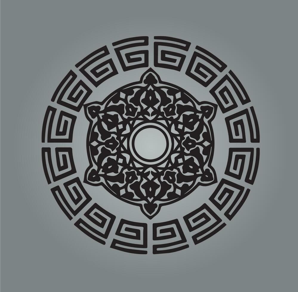 wall art demask circle arcane design best pattern vector