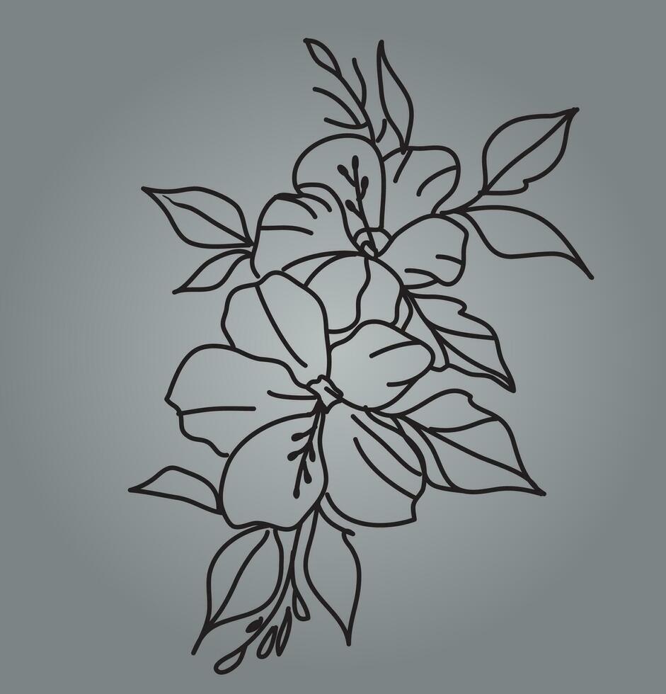 floral vines and leaves pattern for embroidery or cut out vector
