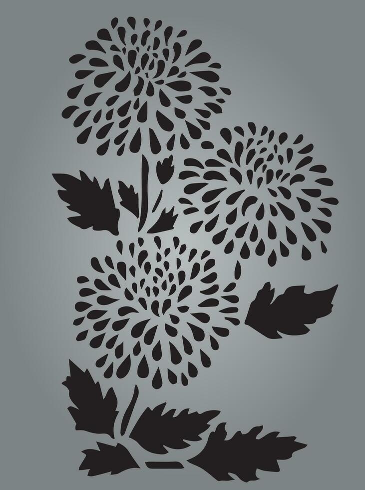 floral vector pattern , leaf and flowers for cut out and embroidery