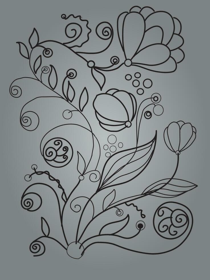 Floral Black and White Vector Pattern 27621401 Vector Art at Vecteezy