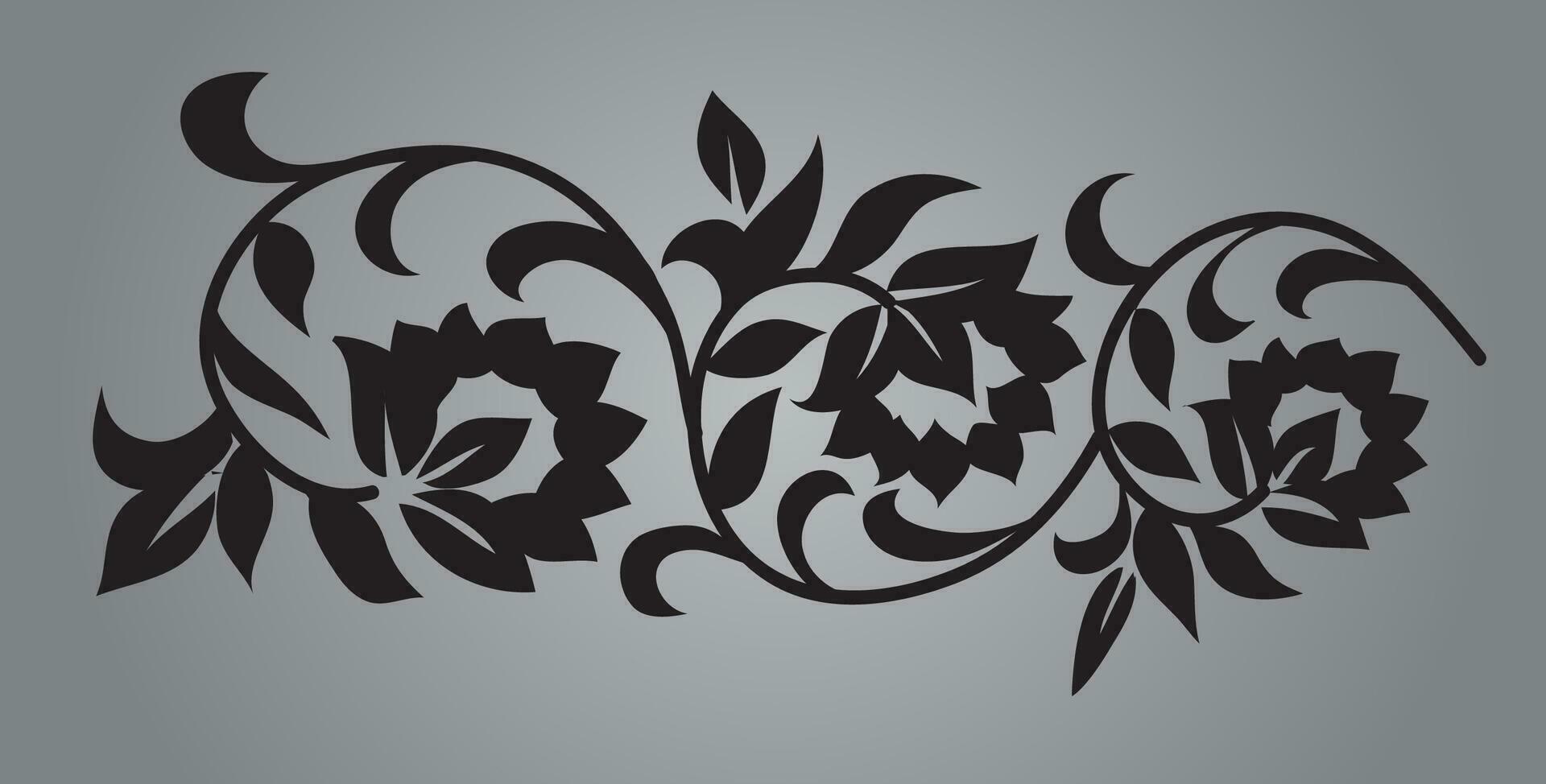 Vines and floral design vector art cut out