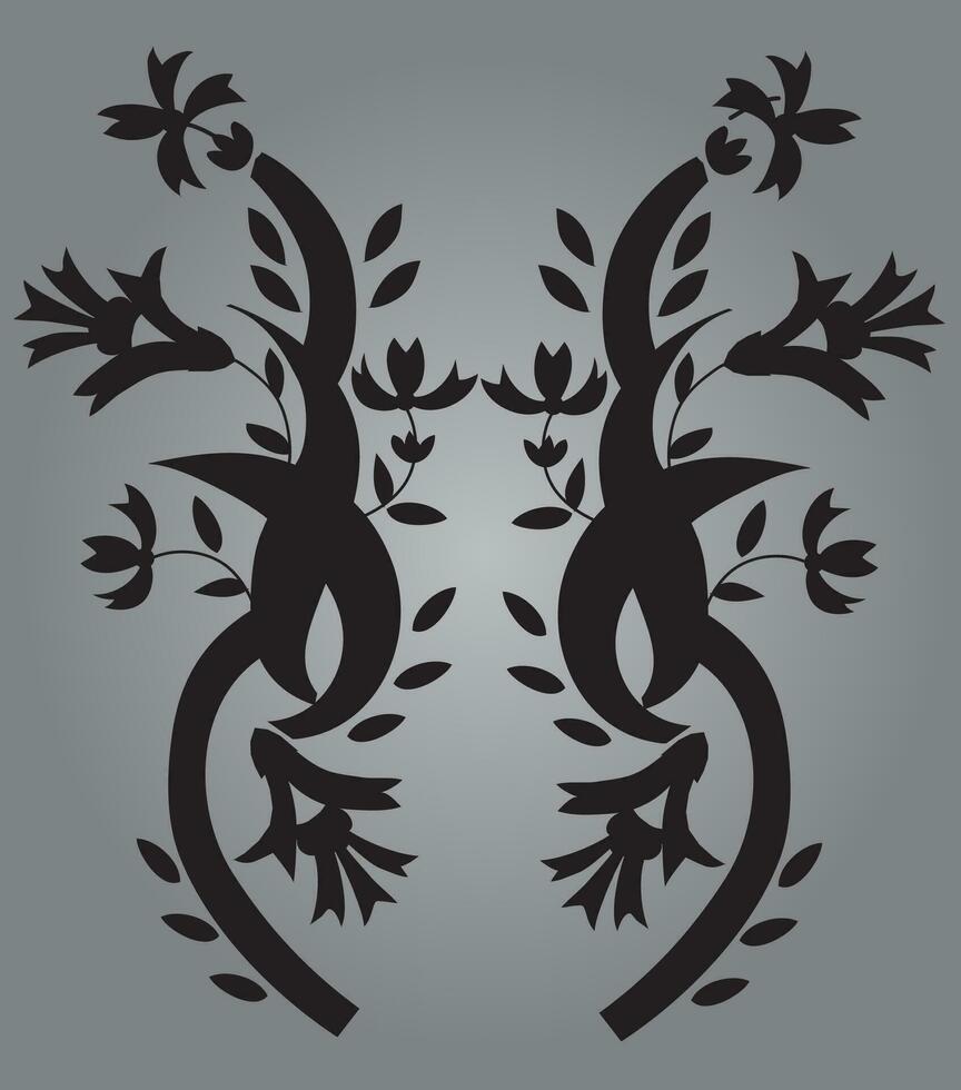 Vines and floral design vector art cut out