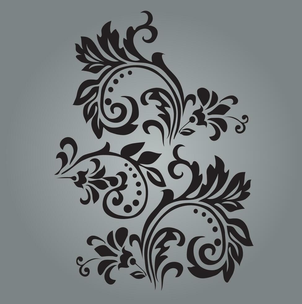 Vines and floral design vector art cut out