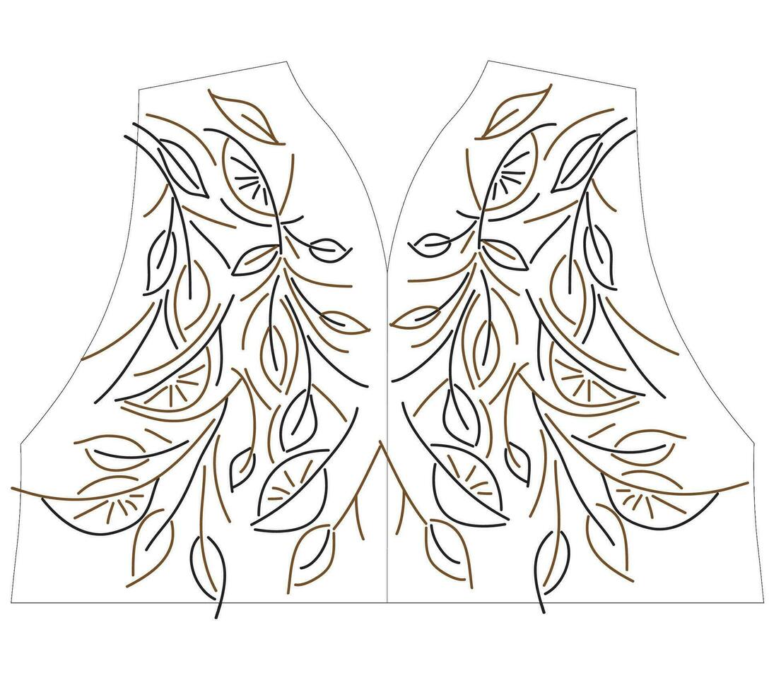 Leaf and Leaves Vector Illustration for Cut out pattern