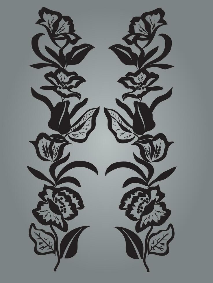 floral negro y blanco vector modelo