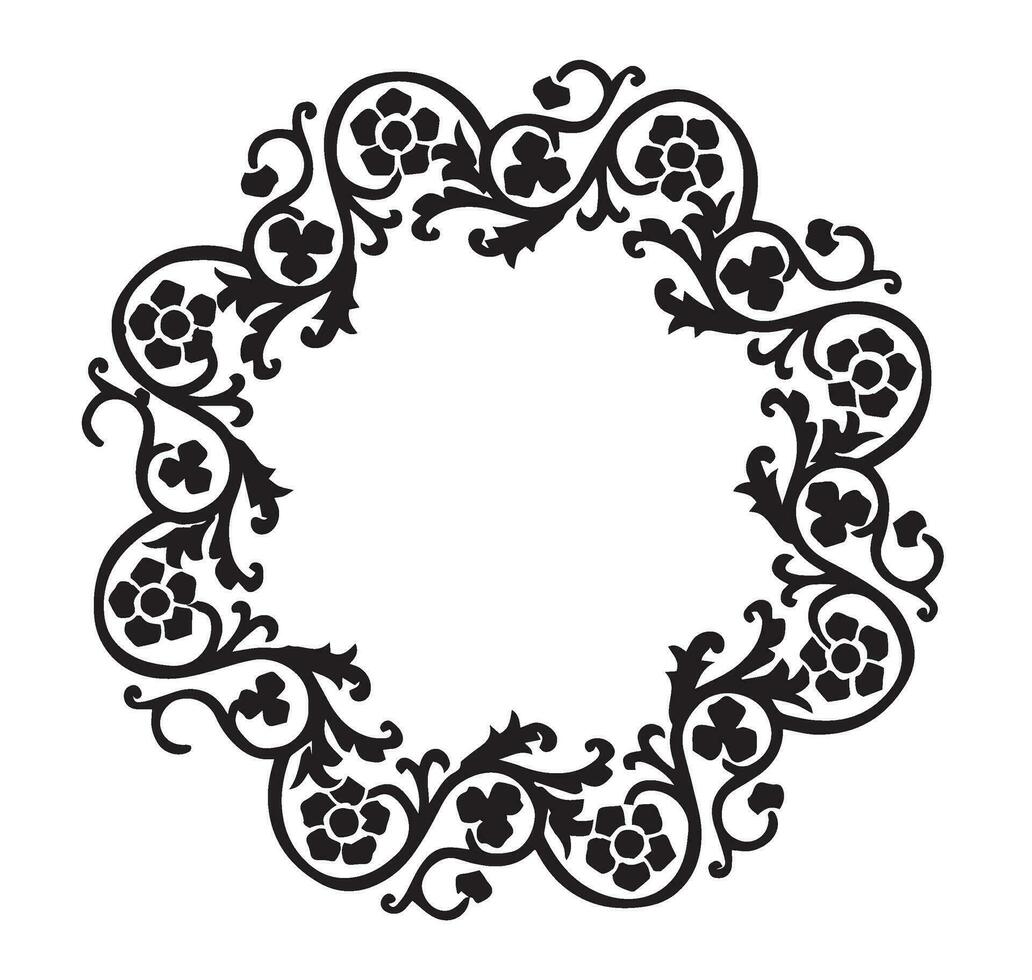 Circle Vines and Floral House Design and Vinyl Cut out vector
