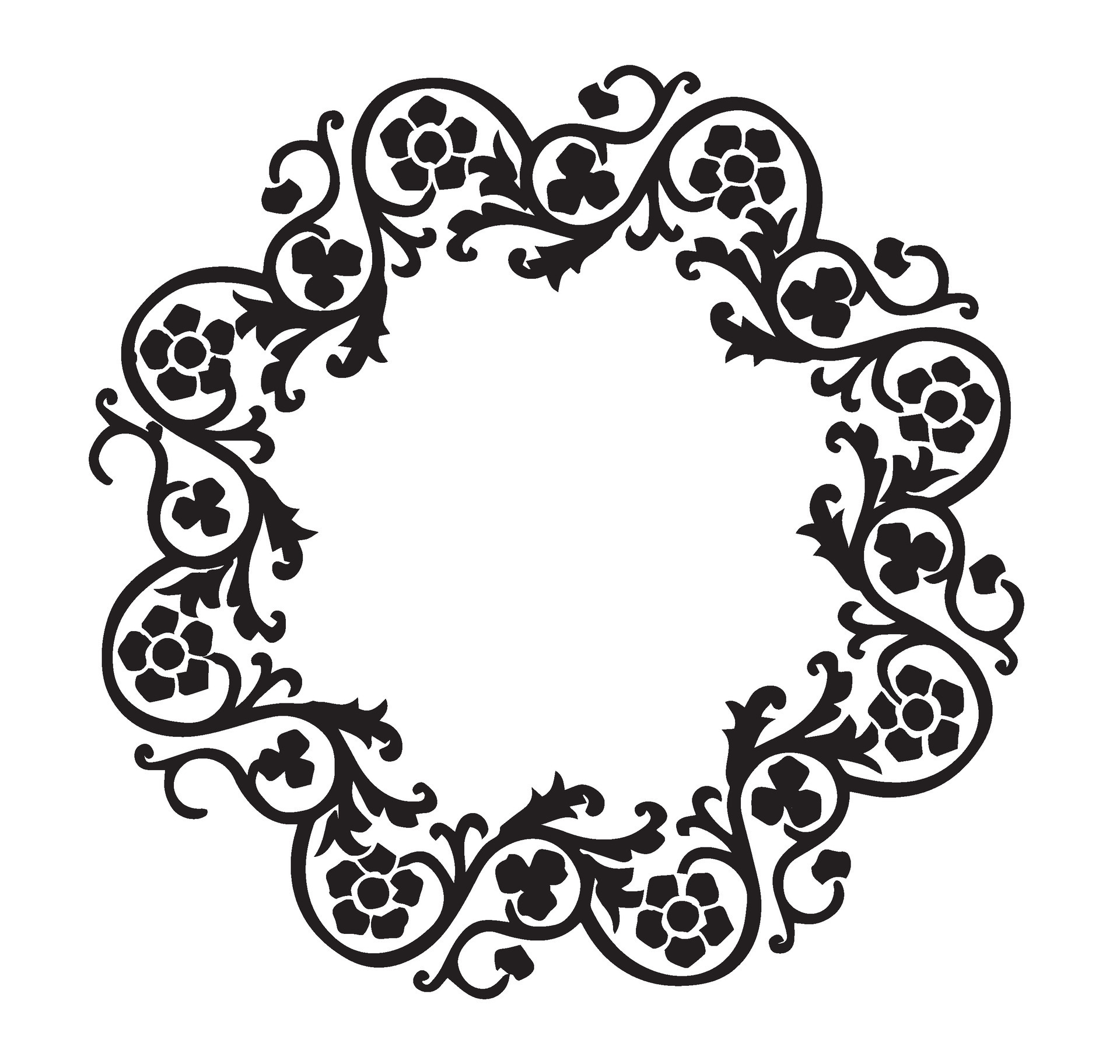 Circle Vines and Floral House Design and Vinyl Cut out 27621461 Vector