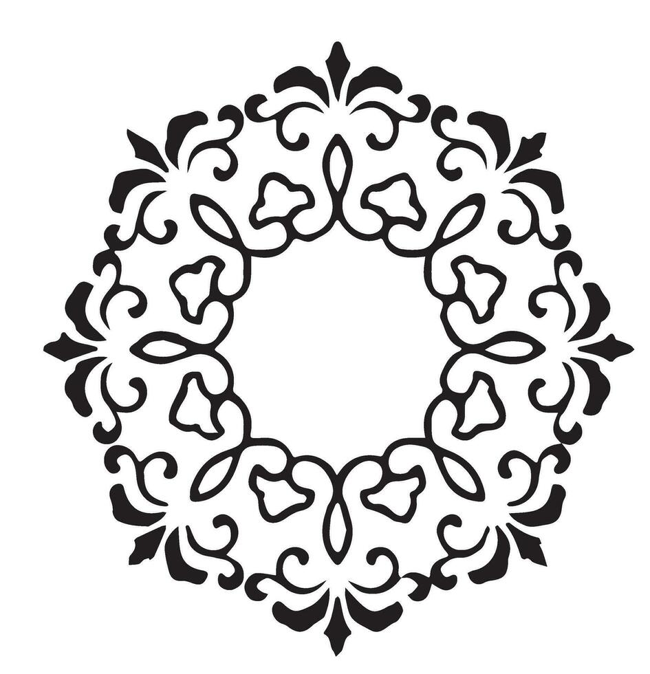 Circle Vines and Floral House Design and Vinyl Cut out vector