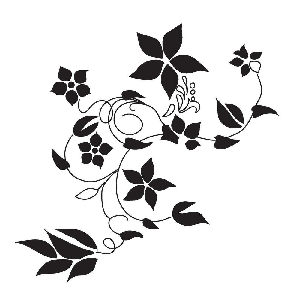 Vines Flower Abstract Design Vector pattern