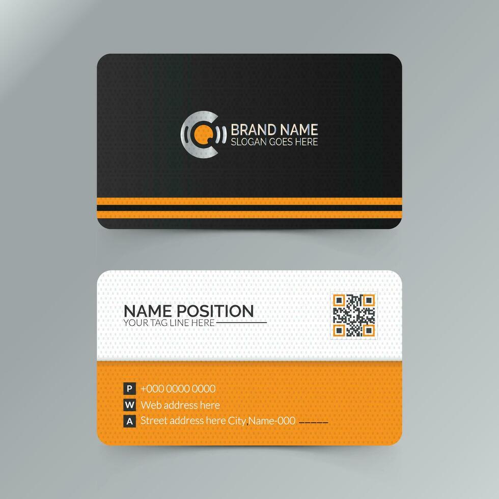 Modern corporate business card template design. Clean and stylish business card layout with mockup and background. vector