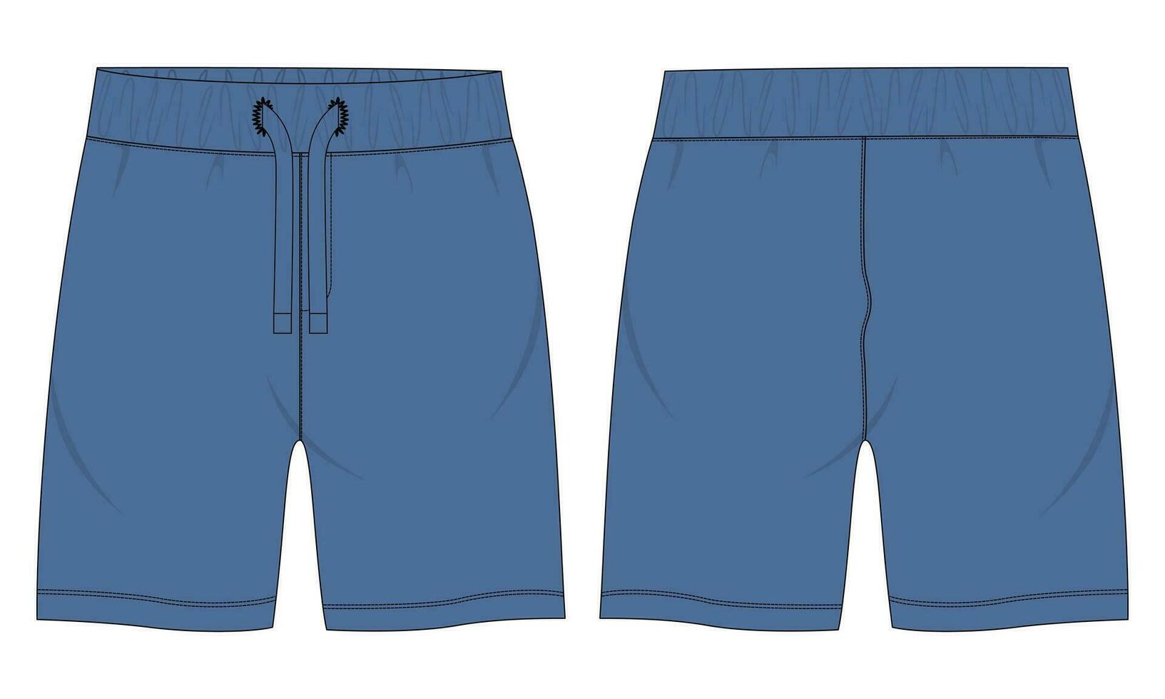 Fleece fabric Jogger Sweat shorts pants vector illustration template front, back Views