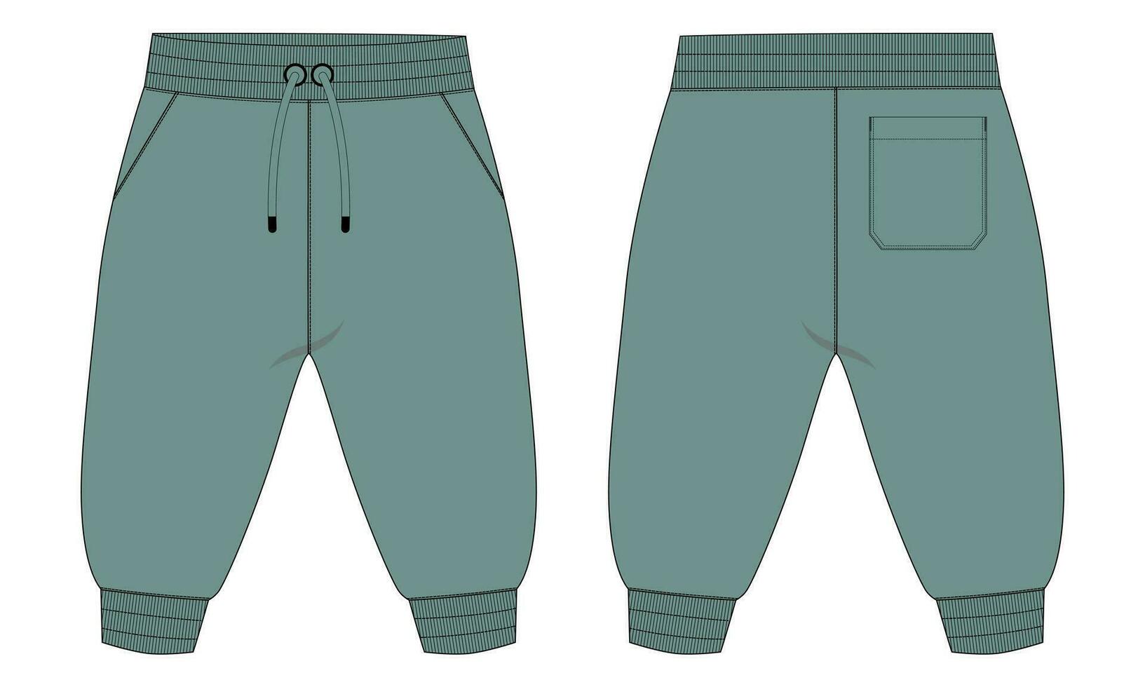 Sweatpants vector illustration template front and back views