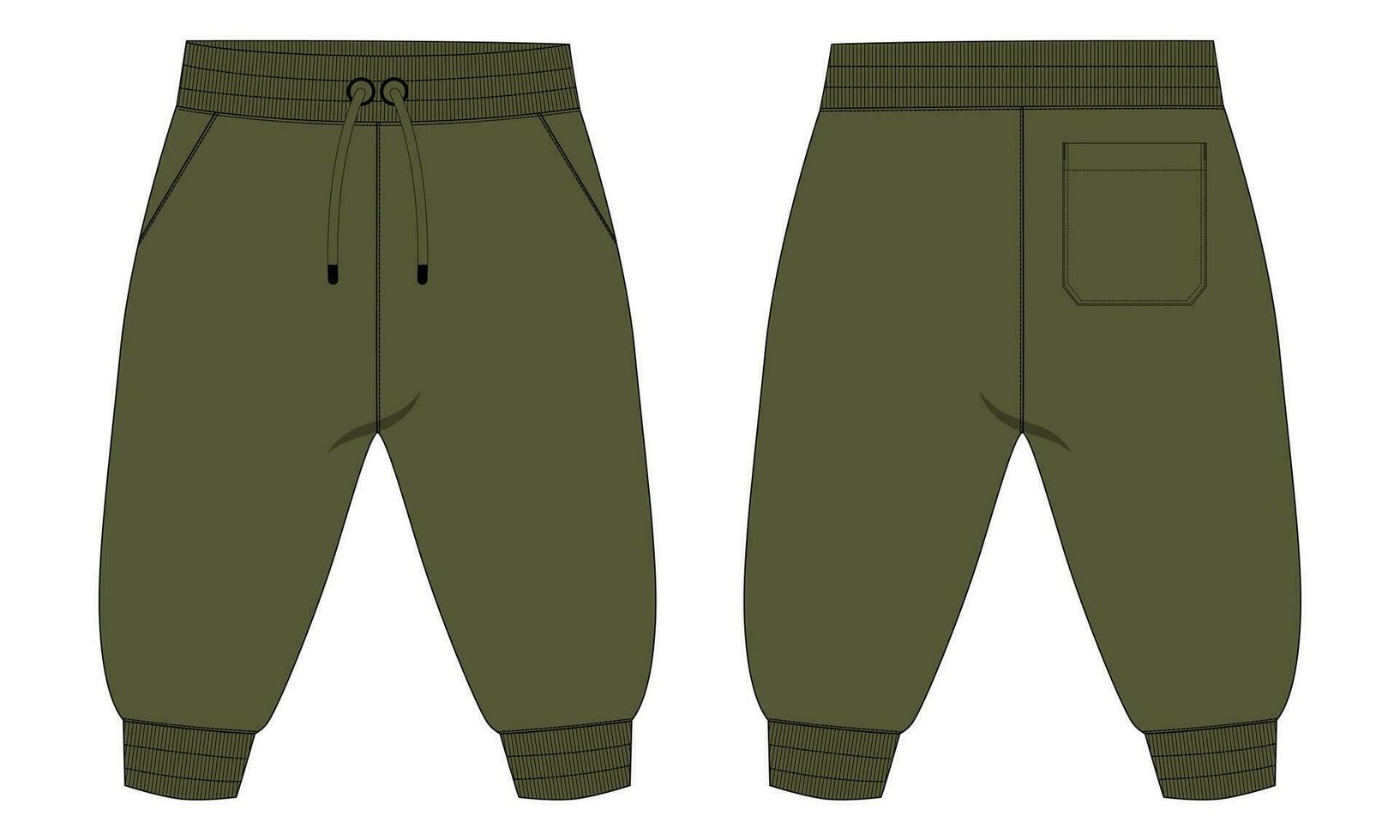 Sweatpants vector illustration template front and back views