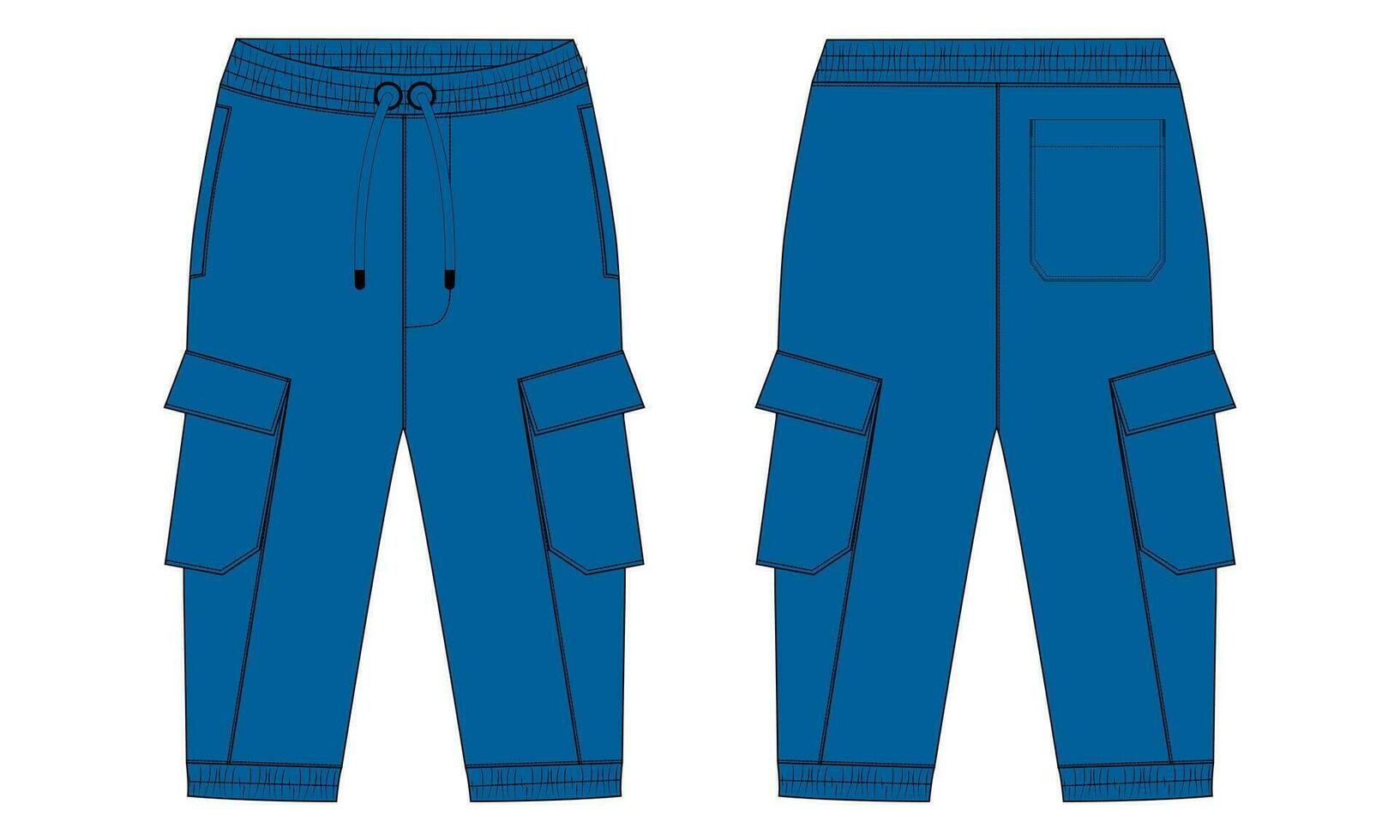 Sweatpants vector illustration template front and back views