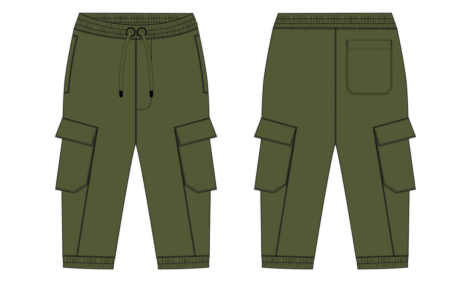 Sweatpants vector illustration template front and back views