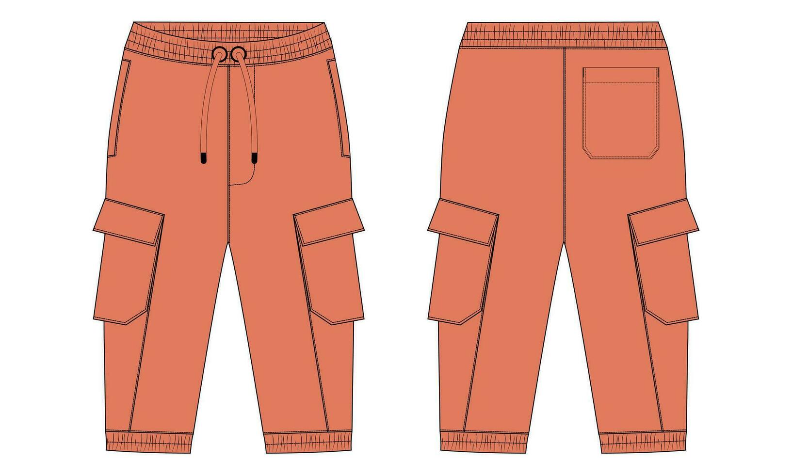 Sweatpants vector illustration template front and back views