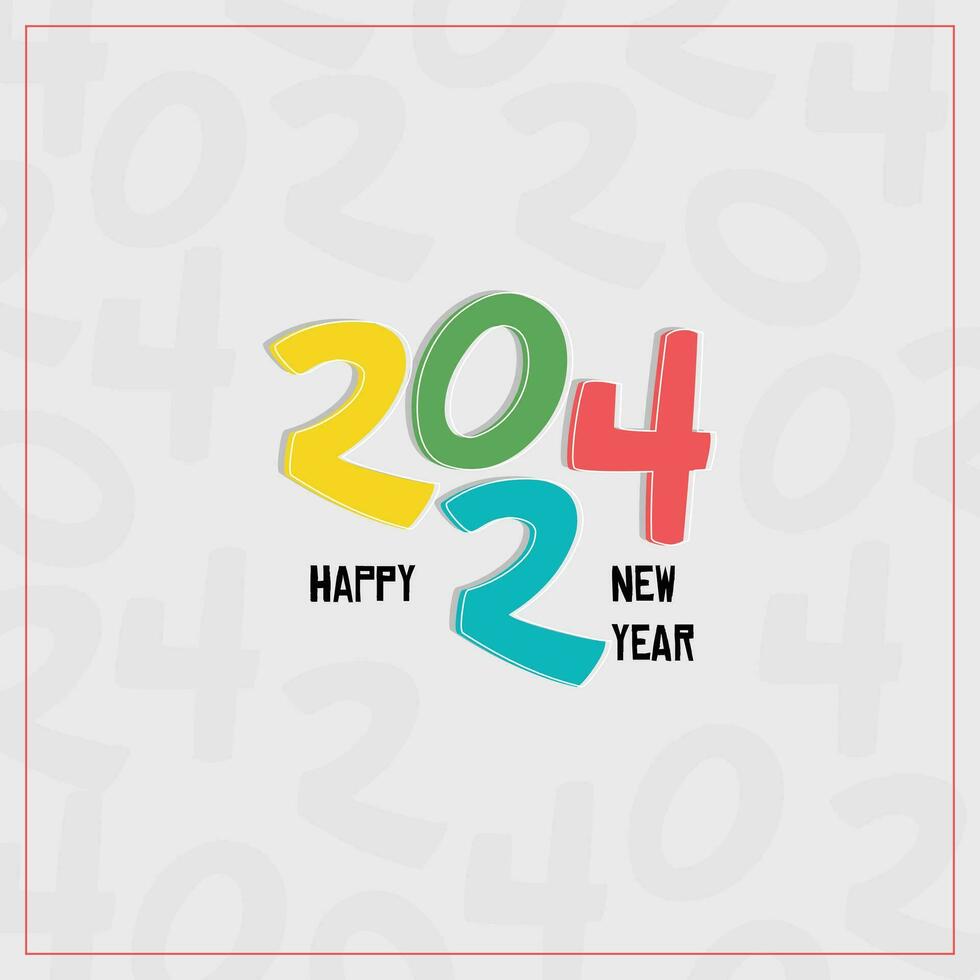 Happy new year 2024 design. Colorful premium vector design for poster, banner, greeting and new year 2024 celebration.