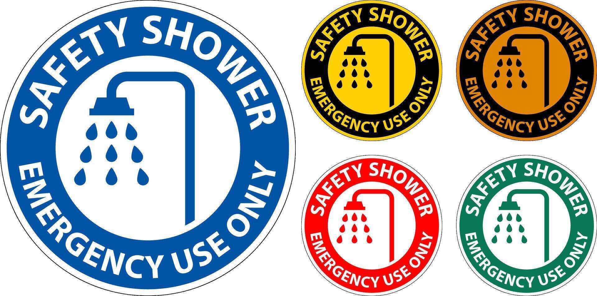 Safety Shower Sign, Safety Shower - Emergency Use Only vector