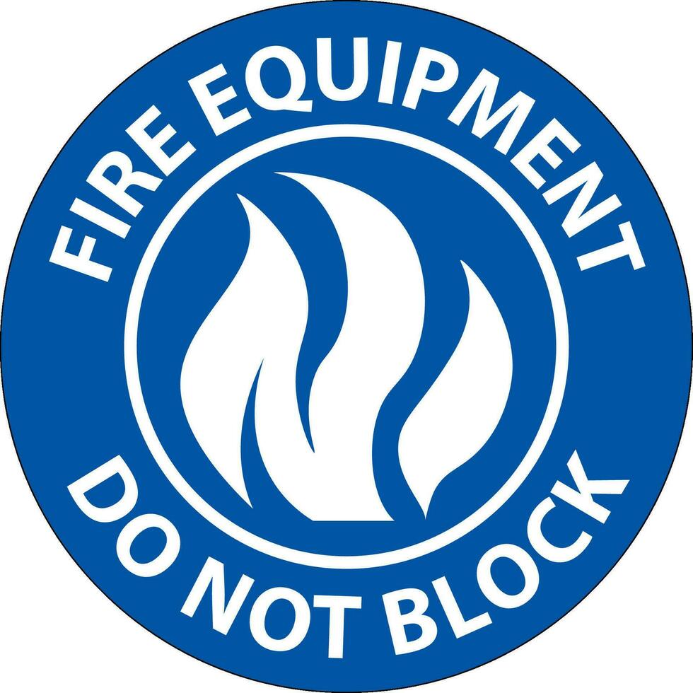Floor Sign Fire Equipment - Do Not Block vector