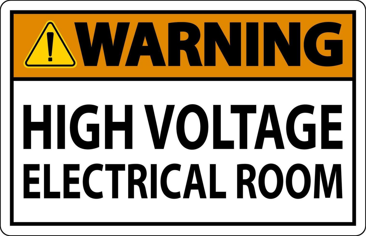 Warning Sign High Voltage - Electrical Room vector