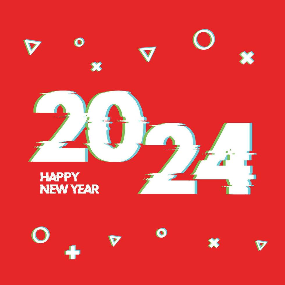 contento nuevo año 2024 diseño. vistoso prima vector diseño para póster, bandera, saludo y nuevo año 2024 celebracion.