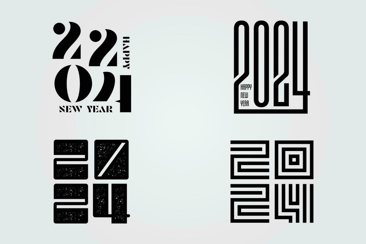 Happy new year 2024 design. Colorful premium vector design for poster, banner, greeting and new year 2024 celebration.