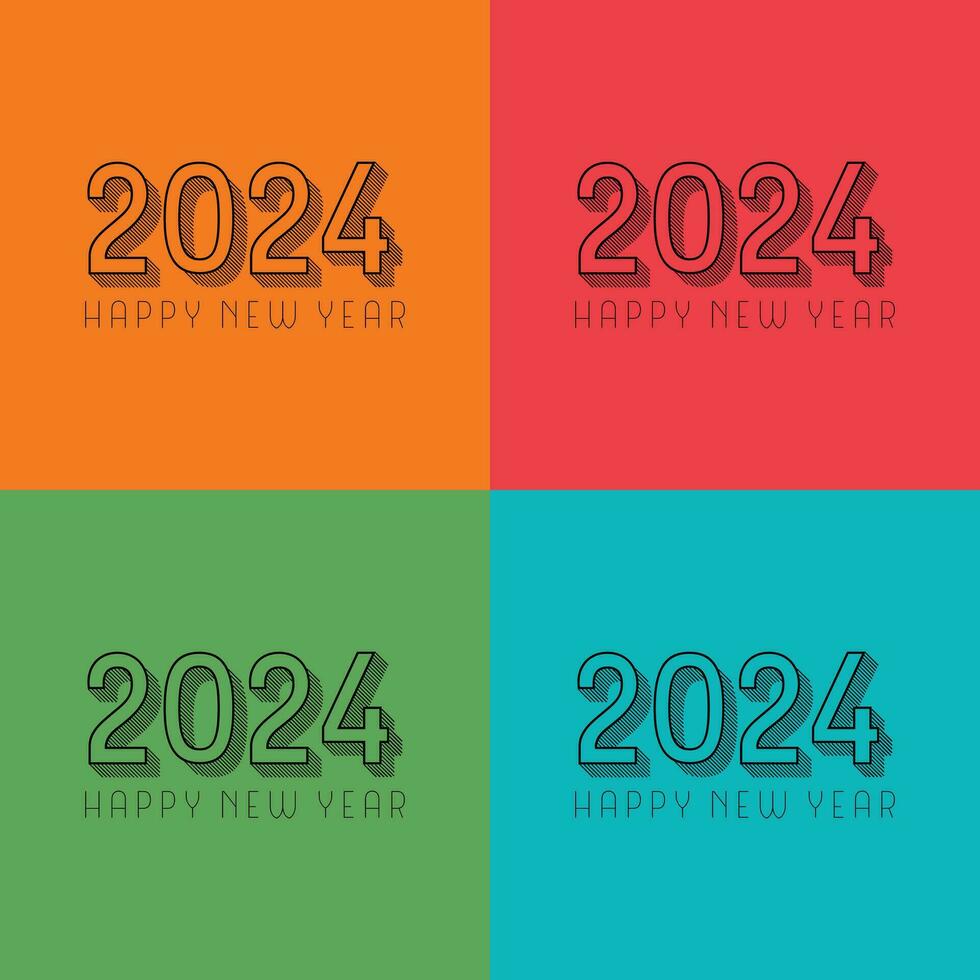 Happy new year 2024 design. Colorful premium vector design for poster, banner, greeting and new year 2024 celebration.