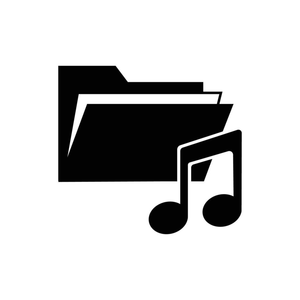 Music folder icon. Simple icon for websites, web design, mobile app, info graphics on white background vector