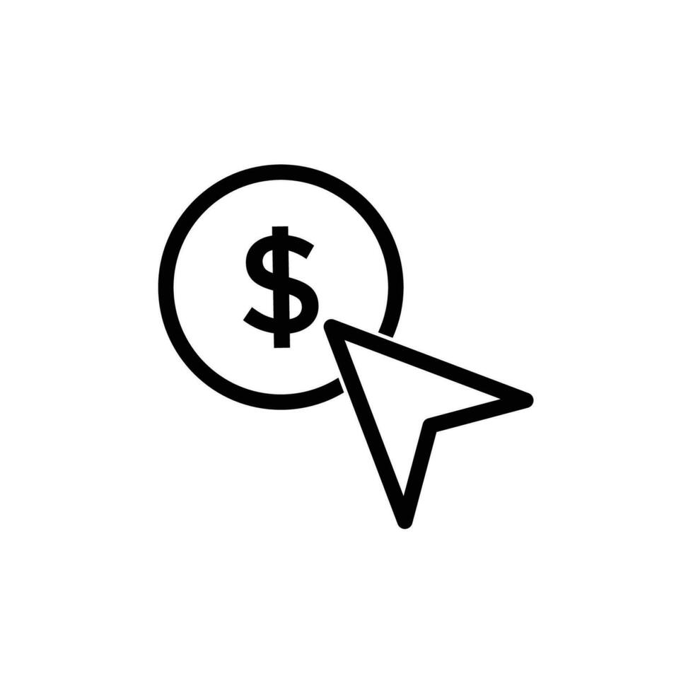 Pay Per Click scan line icon. Simple element illustration. Pay Per Click concept outline symbol design. vector