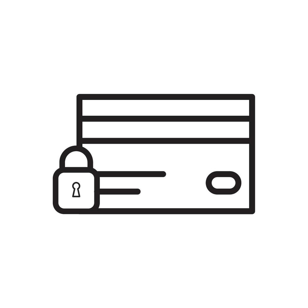 Credit card with lock icon. Locked bank card illustration. Vector. vector