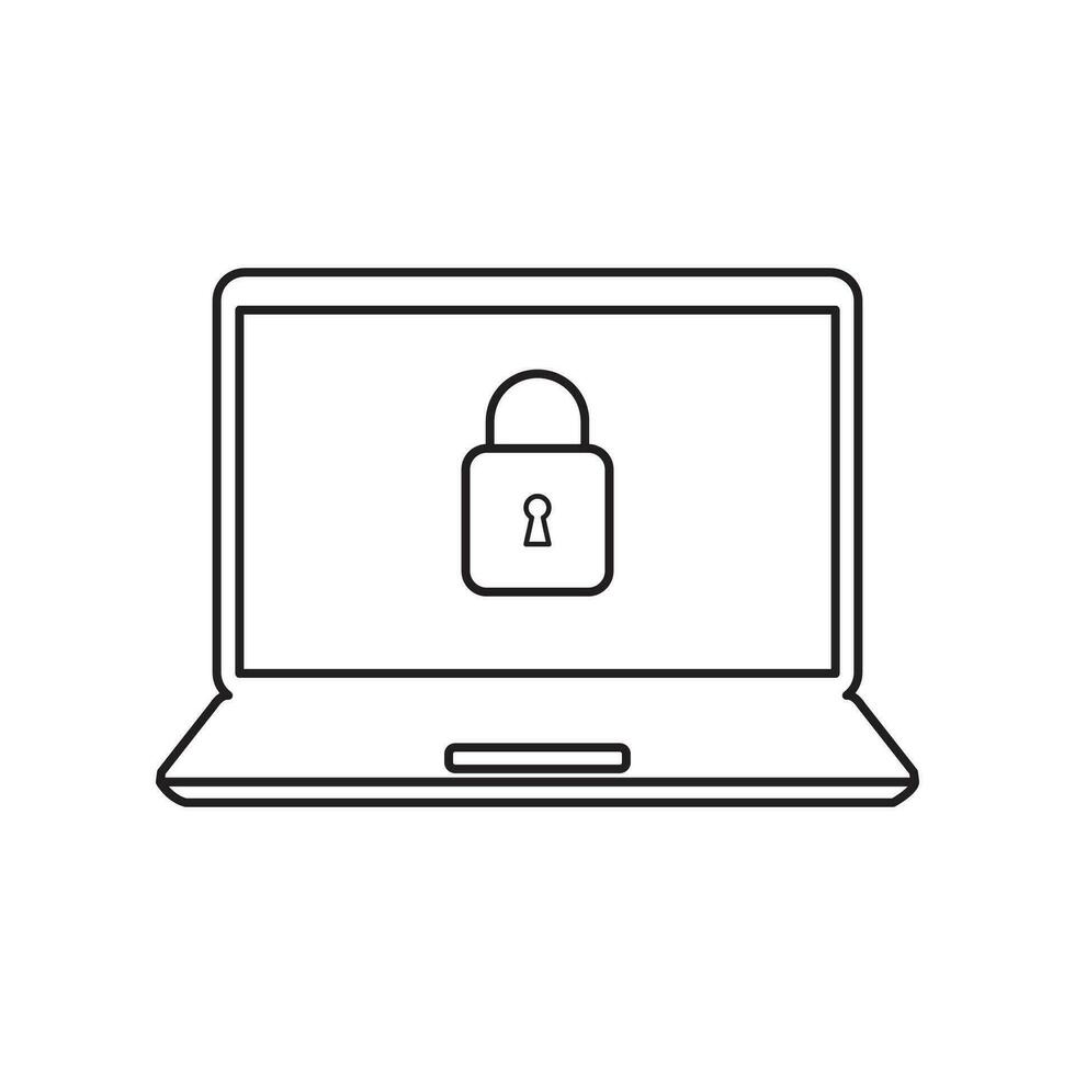 Security Computer Lock Icon Logo Design Element vector