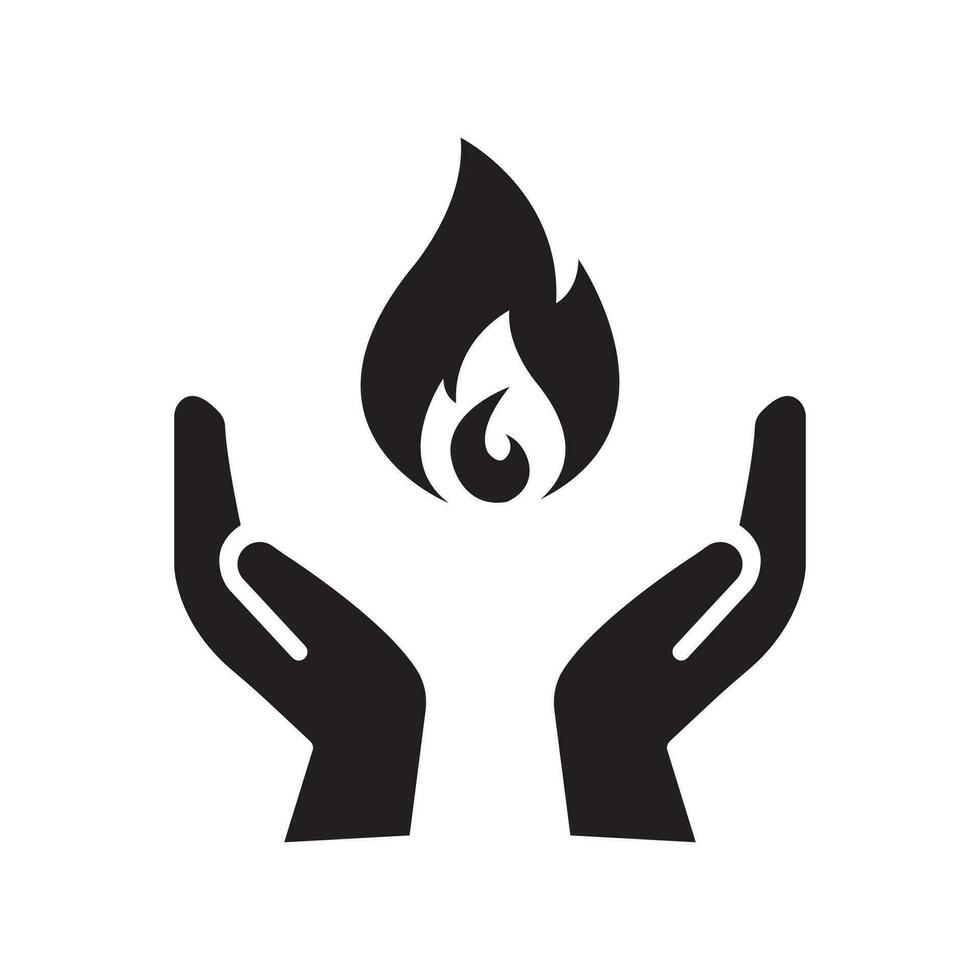 mano participación un fuego icono, plano diseño mejor vector icono