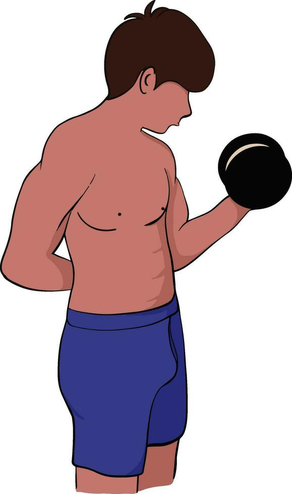 drawing of a man exercising healthy body vector