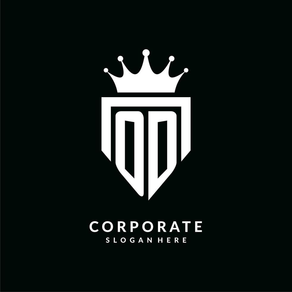 Letter OD logo monogram emblem style with crown shape design template vector