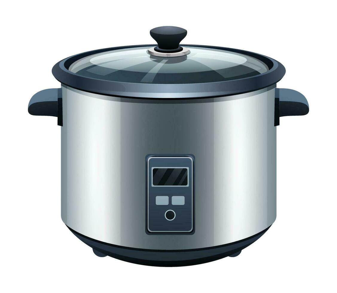 Electric rice cooker vector isolated illustration