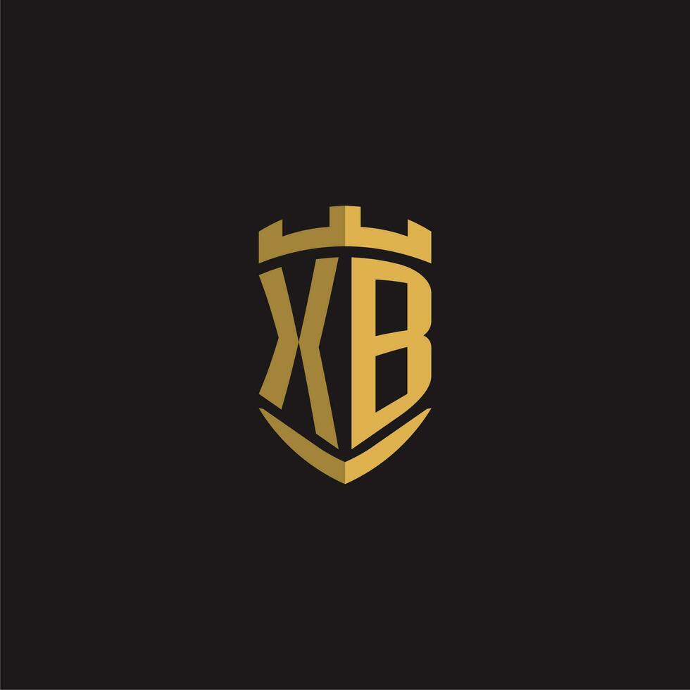 Initials XB logo monogram with shield style design vector