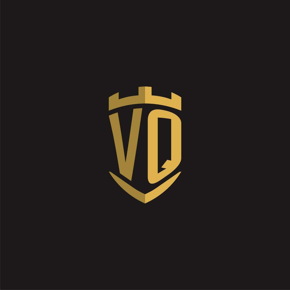 iniciales vq logo monograma con proteger estilo diseño vector