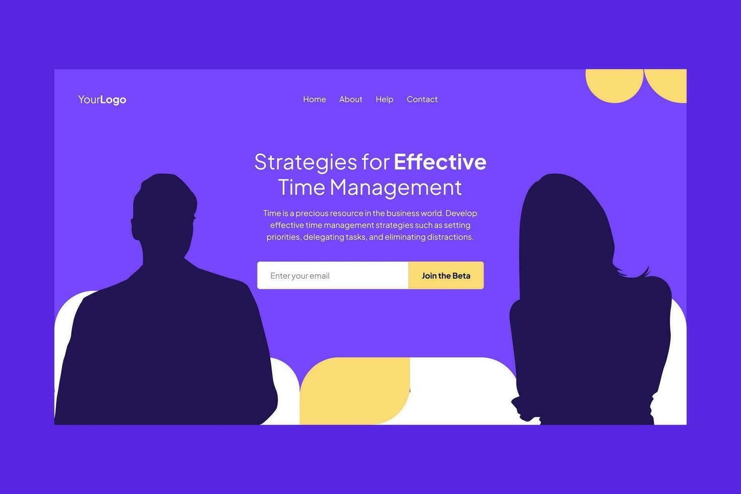 Simple Clean Minimalist Business Landing Page UI Kit Template vector