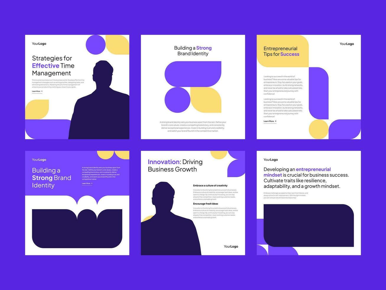 Business promotion collection set with square banner or social media post feed template vector