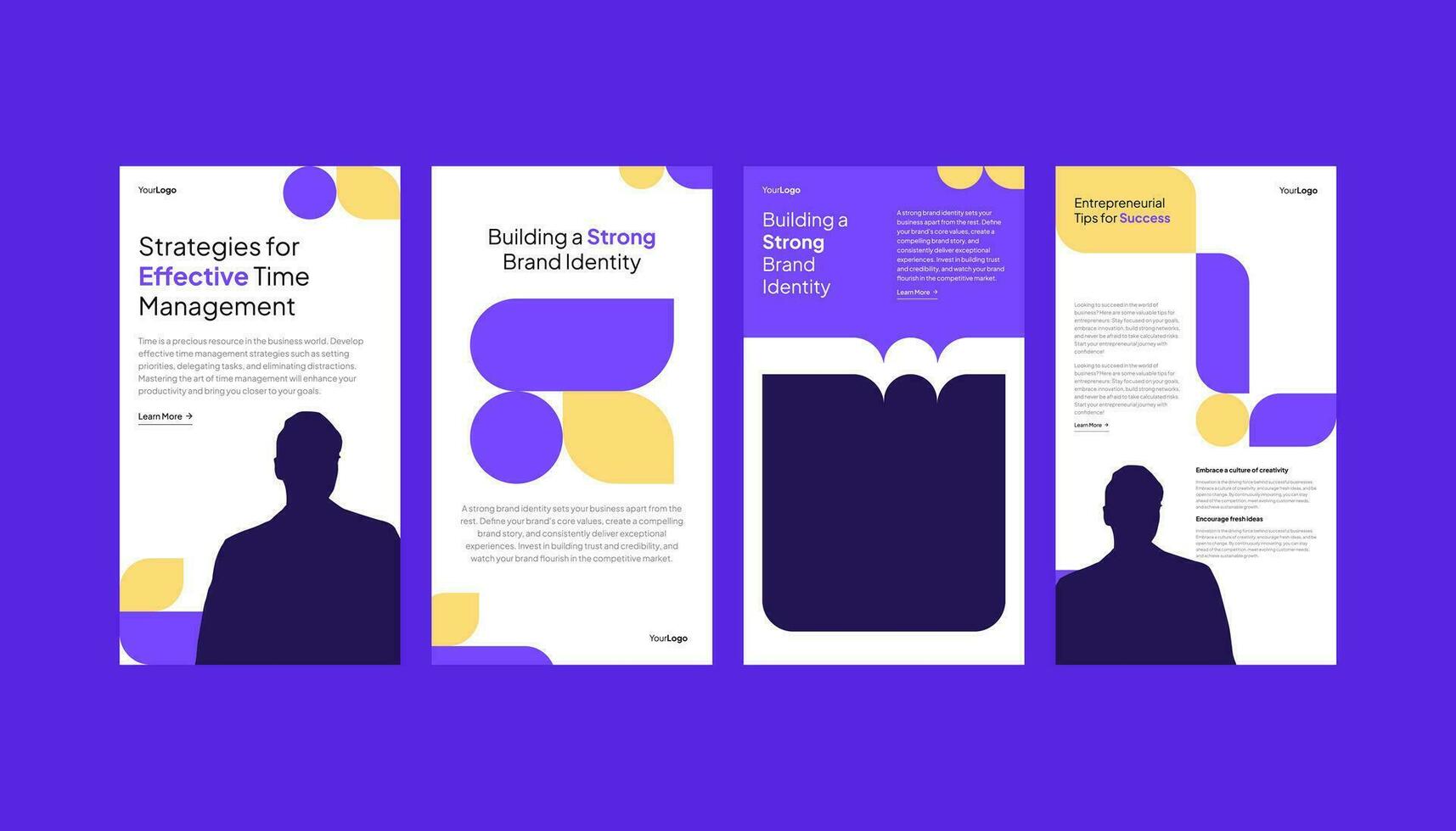 Business promotion collection set with vertical banner or social media story template vector