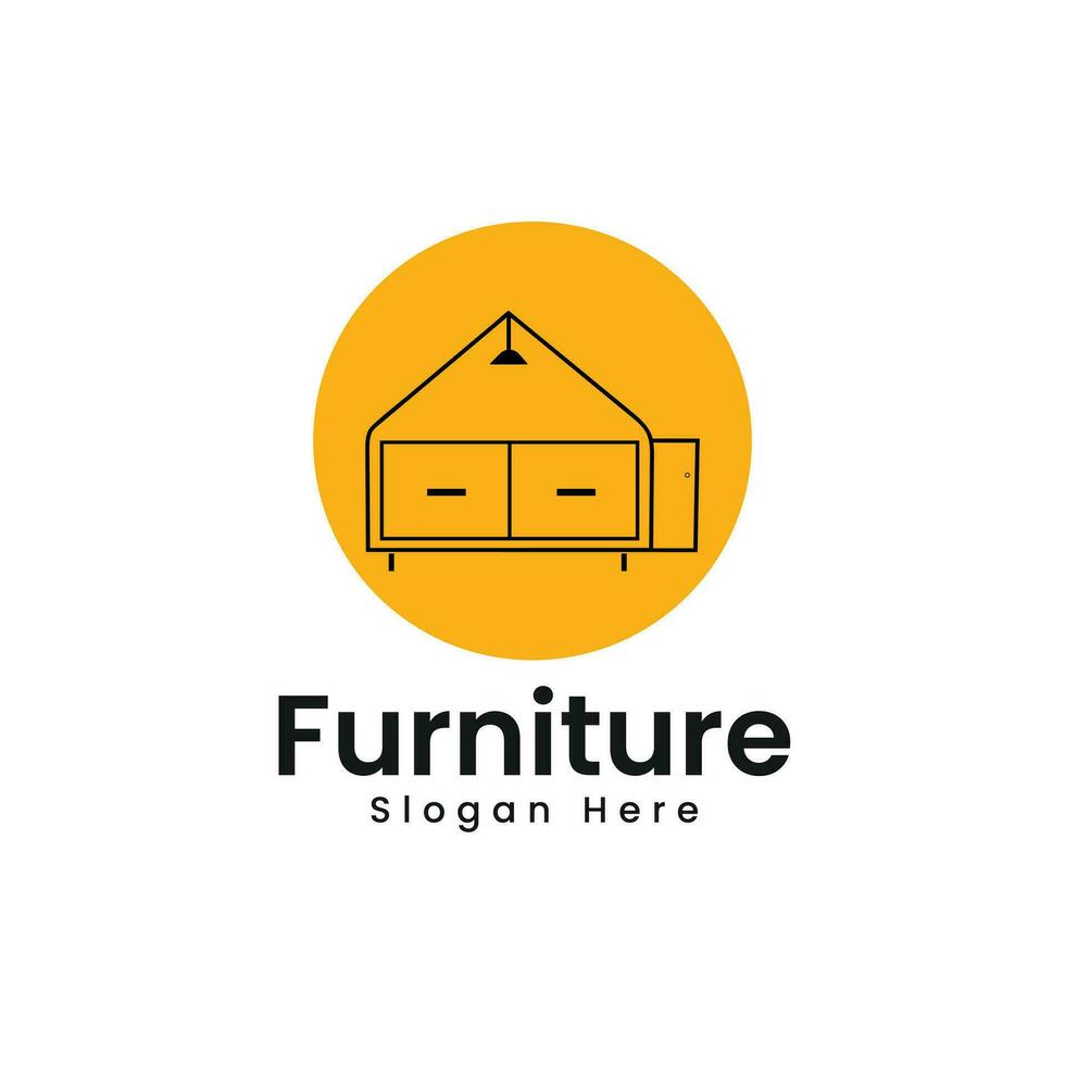 Furniture logo design vector template.