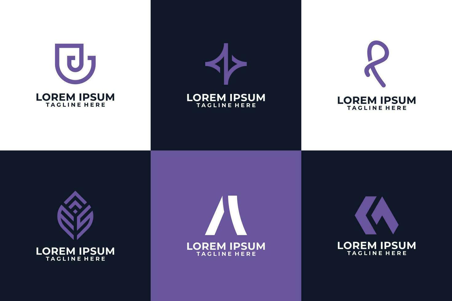 Set of business abstract purple logo vector