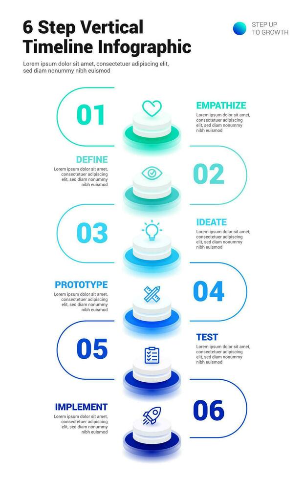 6 Step Vertical Timeline Infographic vector