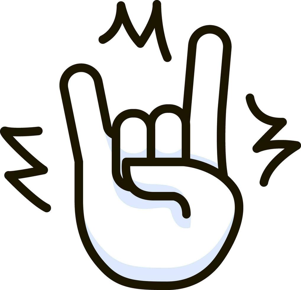 devil horn rock funny emoji icon sticker vector