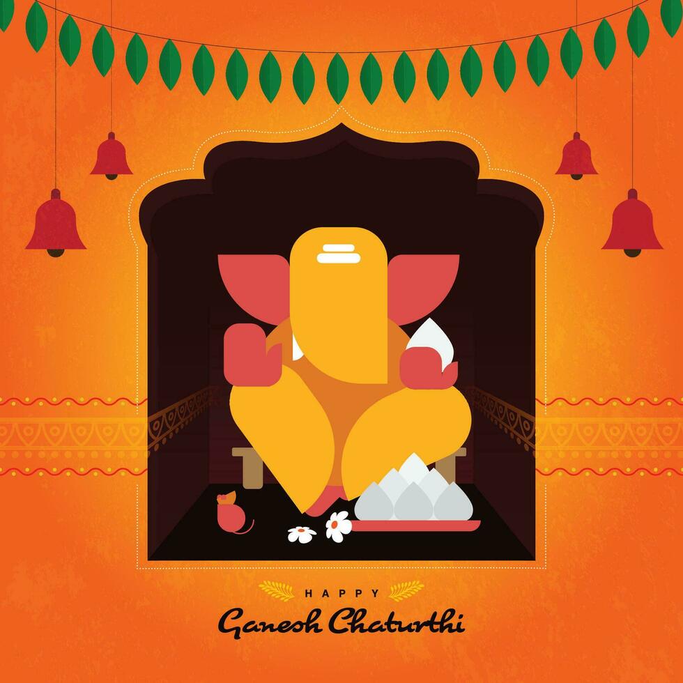 Vector illustration of lord Ganesha for Ganesh Chaturthi festival