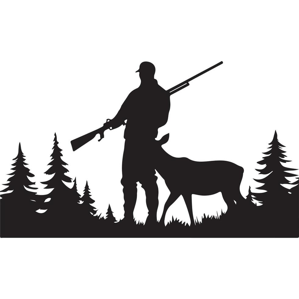 cazador silueta logo vector
